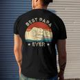 Vintage Best Papa Ever Fist Bump Grandpa Fathers Day Men's Back Print T-shirt Gifts for Him