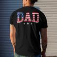 Mens Vintage Dad Fathers Day American Flag Usa Dad 4Th Of July Men's Back Print T-shirt Gifts for Him
