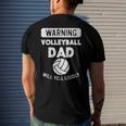 Mens Warning Volleyball Dad Yell Sports Fan Daddy Papa Men Men's Back Print T-shirt Gifts for Him