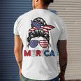 4Th Of July Merica Sunglasses Classy Mom Life Messy Bun Men's T-shirt Back Print Gifts for Him