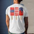 4Th Of July Popsicles Usa Flag Independence Day Patriotic Men's T-shirt Back Print Gifts for Him