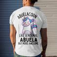 Abuelacorn Funny Unicorn Dabbing Gift Like A Normal Abuela But More Awesome Men's Crewneck Short Sleeve Back Print T-shirt Gifts for Him