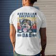 Mens Australian Shepherd Dad Father Retro Australian Shepherd Men's Back Print T-shirt Gifts for Him
