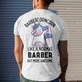 Barbercorn Funny Unicorn Dabbing Gift Like A Normal Barber But More Awesome Men's Crewneck Short Sleeve Back Print T-shirt Gifts for Him