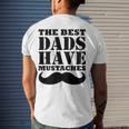 Mens The Best Dads Have Mustaches Father Daddy Men's Back Print T-shirt Gifts for Him