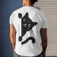 Black Cat Peeking Men's Crewneck Short Sleeve Back Print T-shirt Gifts for Him