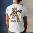 Boston Keytar Bear Street Performer Keyboard Playing Raglan Baseball Tee Men's Back Print T-shirt Gifts for Him