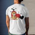 Cartoon Animal Happy Loving Teddy Bear Men's Crewneck Short Sleeve Back Print T-shirt Gifts for Him