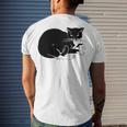 Cat Cut Cat Cat Lovers Black Cat Funny Cat Birthday Cat Gift Cat Danger Kitty V3 Men's Crewneck Short Sleeve Back Print T-shirt Gifts for Him