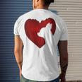 Chihuahua Shape With Red Heart Painting For Valentine Day Men's Crewneck Short Sleeve Back Print T-shirt Gifts for Him