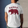 Mens Daddy Bear Red Plaid Christmas Buffalo Pajama Men's Back Print T-shirt Gifts for Him