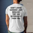 Dont Judge Someone Just Because They Sin Differently Than You Men's Crewneck Short Sleeve Back Print T-shirt Gifts for Him