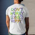 Donut Worry Be Happy Men's Crewneck Short Sleeve Back Print T-shirt Gifts for Him