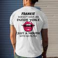 Frankie Name Frankie Doesnt Have An Inside Voice Men's T-Shirt Back Print Gifts for Him