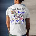 Friends Dont Let Friends Fight Chronic Fatigue Syndrome Cfs Alone Unicorn Blue Ribbon Chronic Fatigue Syndrome Support Cfs Awareness Men's Crewneck Short Sleeve Back Print T-shirt Gifts for Him