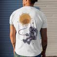 Funny Astronaut Monkey Blowing Sun V2 Men's Crewneck Short Sleeve Back Print T-shirt Gifts for Him