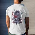 Funny Astronaut Monkey Ramen V2 Men's Crewneck Short Sleeve Back Print T-shirt Gifts for Him