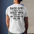 Funny Husband Gifts From Wife Crazy Wife Marriage Humor Men's Crewneck Short Sleeve Back Print T-shirt Gifts for Him