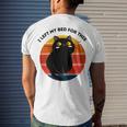 Funny Vintage Black Cat I Left My Bed For This Men's Crewneck Short Sleeve Back Print T-shirt Gifts for Him