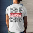 Haitian Af Patriotic Red Blue Haiti Haitian Flag Day Men's Crewneck Short Sleeve Back Print T-shirt Gifts for Him