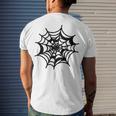 Halloween Spider Web Pattern Men's Crewneck Short Sleeve Back Print T-shirt Gifts for Him