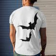 Halloween Two Bats Pattern Men's Crewneck Short Sleeve Back Print T-shirt Gifts for Him