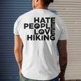 Hate People Love Hiking V2 Men's Crewneck Short Sleeve Back Print T-shirt Gifts for Him