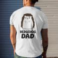 Hedgehog Dad Fathers Day Cute Hedgehog Men's Back Print T-shirt Gifts for Him