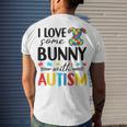 I Love Some Bunny With Autism Men's Crewneck Short Sleeve Back Print T-shirt Gifts for Him