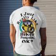 I Really Like Biker Penguin Ok Men's Crewneck Short Sleeve Back Print T-shirt Gifts for Him