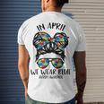 In April We Wear Blue Autism Awareness Month Men's Crewneck Short Sleeve Back Print T-shirt Gifts for Him