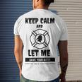 Keep Calm And Let Me Save Your Kitty Men's Crewneck Short Sleeve Back Print T-shirt Gifts for Him