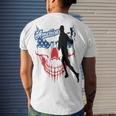 Lacrosse Usa Flag Men's Crewneck Short Sleeve Back Print T-shirt Gifts for Him