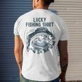 Lucky Fishing Shirt Do Not Wash Fisherman Dad Blue Men's Crewneck Short Sleeve Back Print T-shirt Gifts for Him