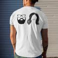 Man With Beard And Glasses With Woman Wavy Hair Men's Crewneck Short Sleeve Back Print T-shirt Gifts for Him