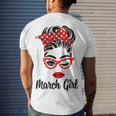 March Girl Women Face Wink Eye Bandana Birthday Gifts 548 Trending Shirt Men's Crewneck Short Sleeve Back Print T-shirt Gifts for Him