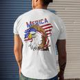 Merica Eagle American Flag Mullet Hair Redneck Hillbilly Men's Back Print T-shirt Gifts for Him