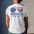 Merica Patriotic Usa Flag Sunglusses 4Th Of July Usa Men's T-shirt Back Print Gifts for Him