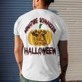 Miniature Schnauzer Halloween On All Hallows Night Men's Crewneck Short Sleeve Back Print T-shirt Gifts for Him