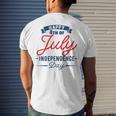 Official Happy 4Th Of July Independence Day Men's Crewneck Short Sleeve Back Print T-shirt Gifts for Him