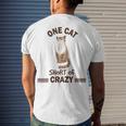 One Cat Short Of Crazy Men's Crewneck Short Sleeve Back Print T-shirt Gifts for Him