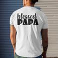 Mens Papa Grandpa Proud New Dad Blessed Papa Fathers Day Men's Back Print T-shirt Gifts for Him
