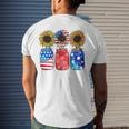 Patriotic Jar Sunflower American Flag 4Th Of July Men's Back Print T-shirt Gifts for Him