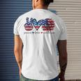 Peace Love America Flag Sunflower 4Th Of July Memorial Day Men's T-shirt Back Print Gifts for Him