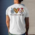 Peace Love Beach Summer Vacation 184 Shirt Men's Crewneck Short Sleeve Back Print T-shirt Gifts for Him