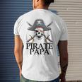 Mens Pirate Papa Captain Sword Halloween Men's Back Print T-shirt Gifts for Him