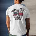 Pitbull 4Th Of July Sunglasses American Flag Patriotic Men's T-shirt Back Print Gifts for Him