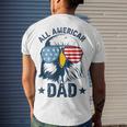 Retro All American Dad 4Th Of July Daddy Eagle Usa Men's T-shirt Back Print Gifts for Him