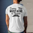 Sorry This Mustache Taken Fuuny Men's Crewneck Short Sleeve Back Print T-shirt Gifts for Him