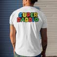 Super-Daddio Gamer Dad Fathers Day Video Game Lover Men's Back Print T-shirt Gifts for Him